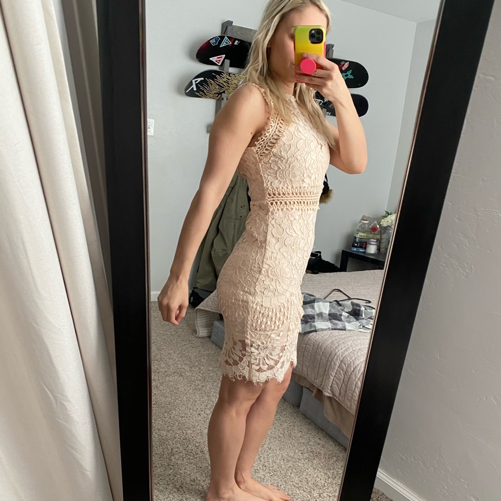 Blush lace dress